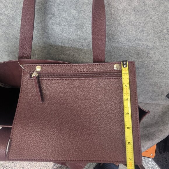 Rachel Zoe Burgundy tote shoulder bag minimalist large spacious versatile - Picture 7 of 15